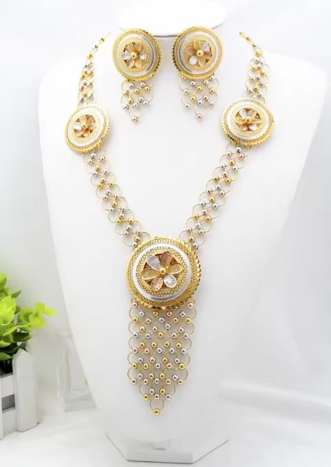 Multicolor Beaded Jewelry Set – Necklace, Earrings & Ring