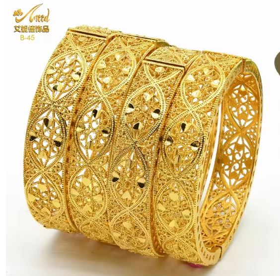 Luxury Indian African Gold Bangles – Arab & Ethiopian Style