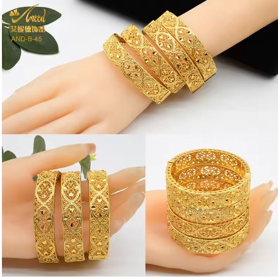 Luxury Indian African Gold Bangles – Arab & Ethiopian Style
