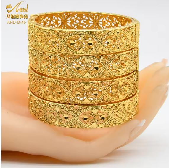 Luxury Indian African Gold Bangles – Arab & Ethiopian Style