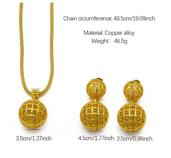 Gold Plated Indian Bridal Jewelry Set – Necklace & Earrings for Women